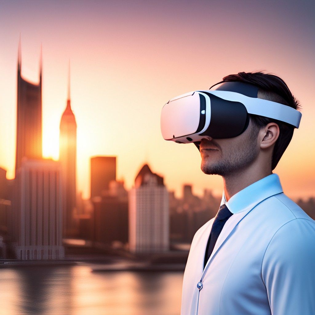 A medical student wearing a VR headset in a virtual environment